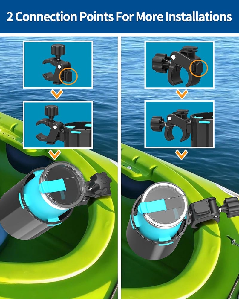 Seaperk Clamp On Kayak Cup Holder, Adjustable & Tool - Free Installation, Ideal for Kayaks, Jet Skis | Perfect Kayak Gift for Men, Must - Have Kayak & Jet Ski Accessories| 1 - Pack - Image 5